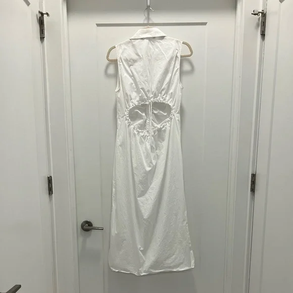 Zara white cutout midi shirt dress - M - Picture 5 of 6